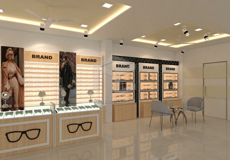 5mm Melamine Board Eye Glass Display Cabinet ODM Medium Density Fibreboard