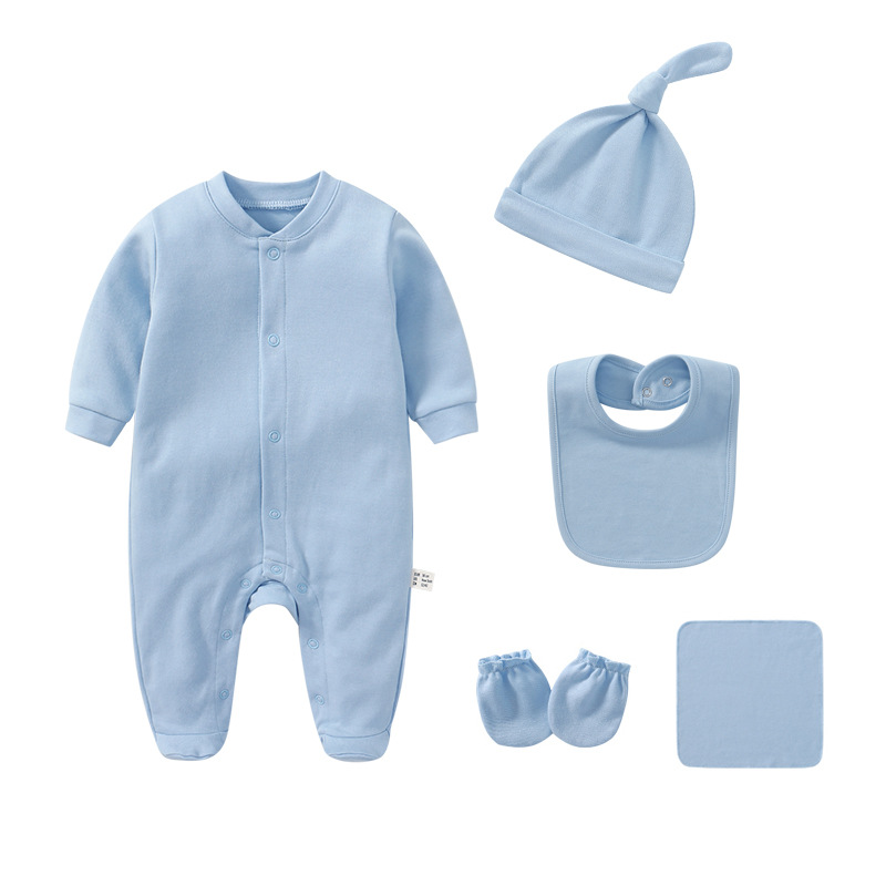 wholesale new born Infant baby baby clothes 5pcs romper pants bib sock Newborn Baby Outfit Gift Set