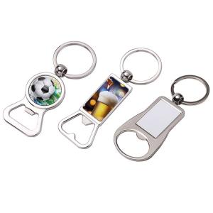 Quality Decorative Sublimation Metal Keyrings With Bottle Opener European And American Style wholesale