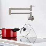 Modern Wall Mounted Expansion Pot Filler With Dual Swing Joints Steel 304/316