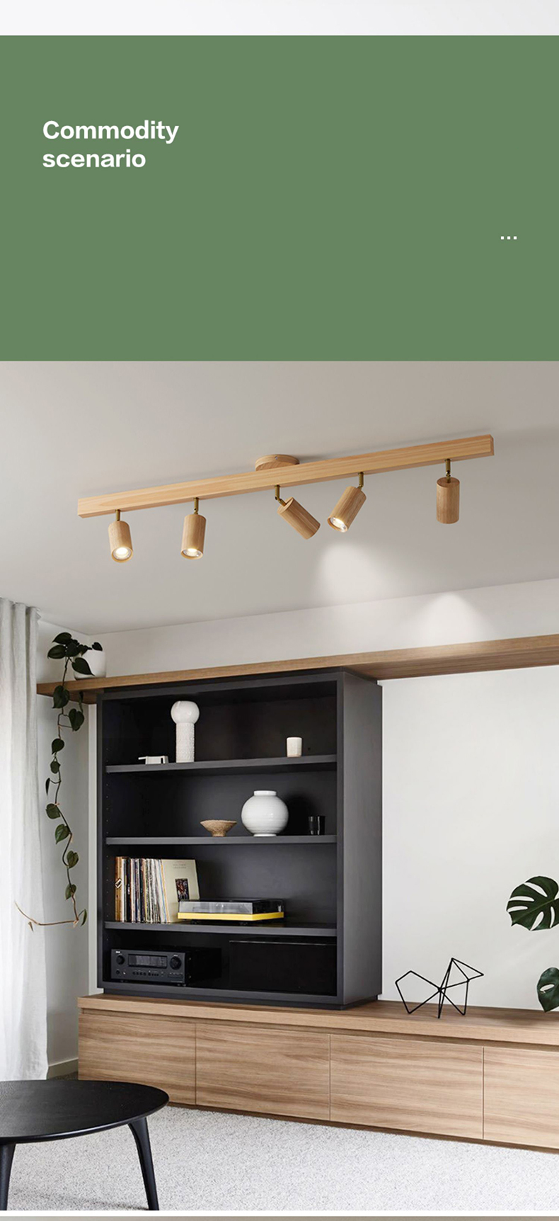 Wood Led Ceiling Lamp With Spot Lights For Living Room Bedroom Corridor Home track lighting(WH-WA-46)