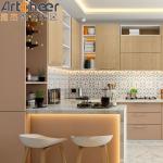 Contemporary Indian Kitchen Cabinets with Modern and Contemporary Design Drawer