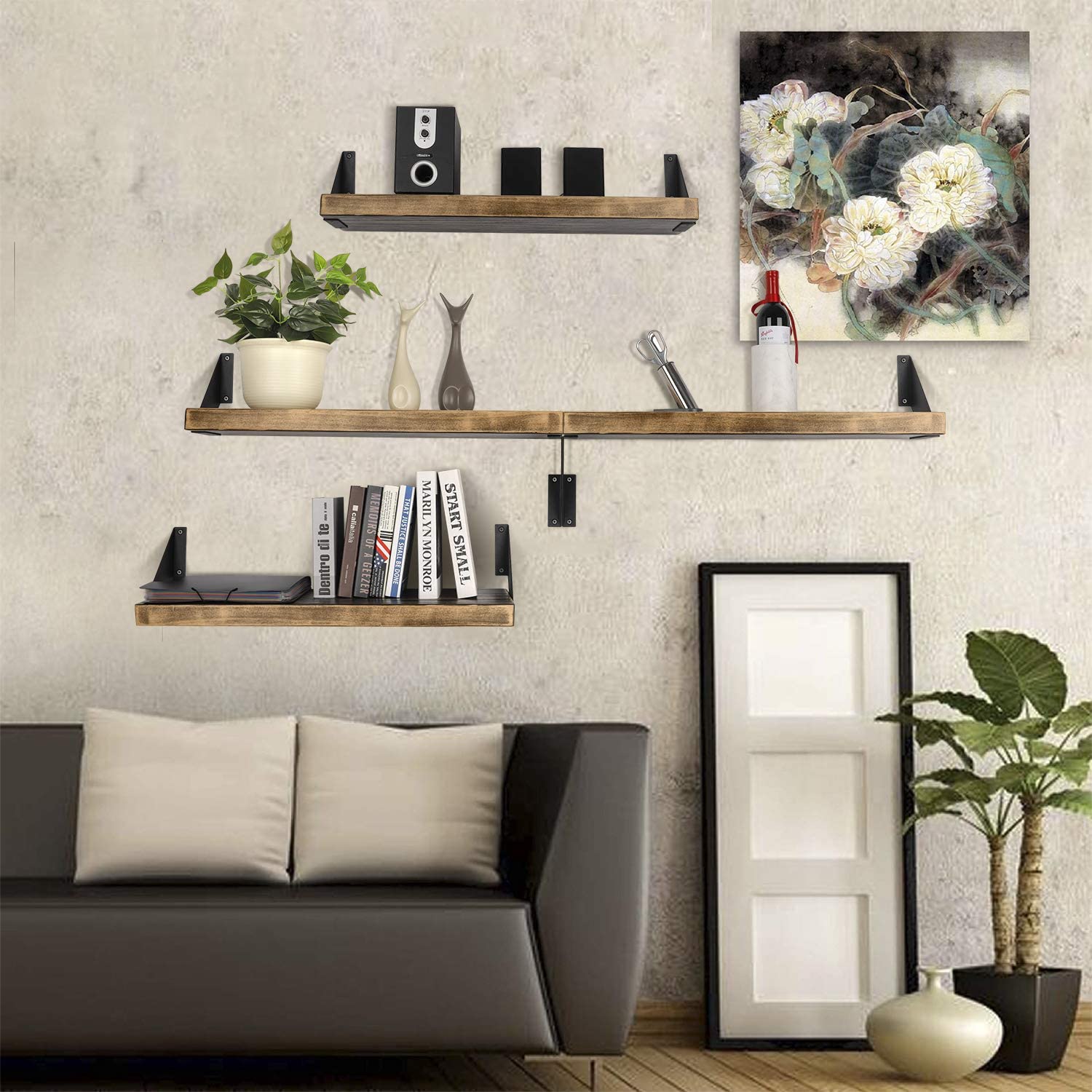Space Saving Industrial Shelf Bracket for Customized Wall Mounted Shelves and Tables