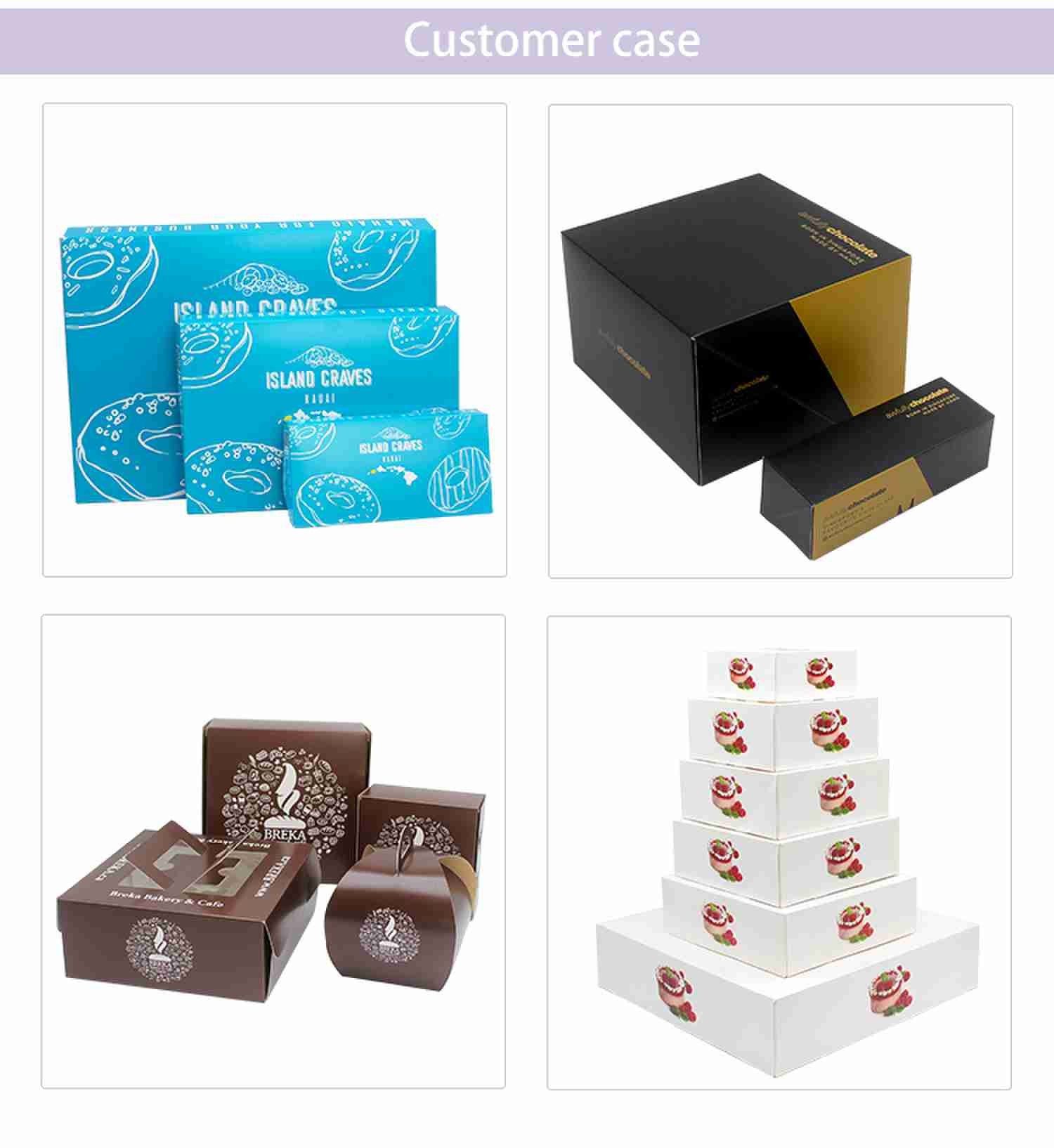 Kuaima Recycled Cardboard Bakery Paper Box For Pastries Cookies Small Cakes