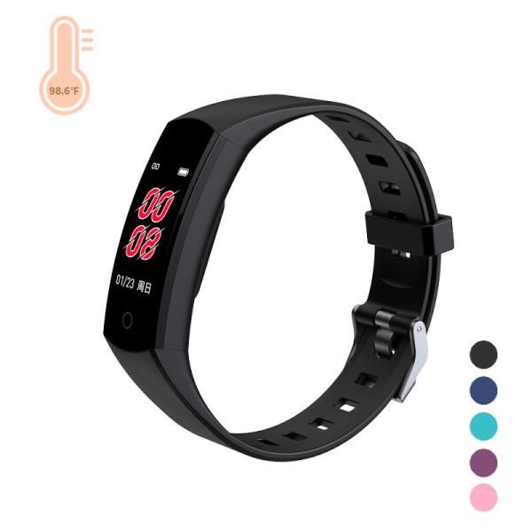 0.96 Inch Color Display 80mAh Fitness Tracker Smartwatch Heart Rate Temperature
