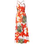 Polyester Women Floral Dresses Casual Summer Sleeveless V Neck Maxi Dress
