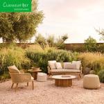 Waterproof and Sunscreen Terrace Sofa Teakwood Frame Material Garden Sofa Set