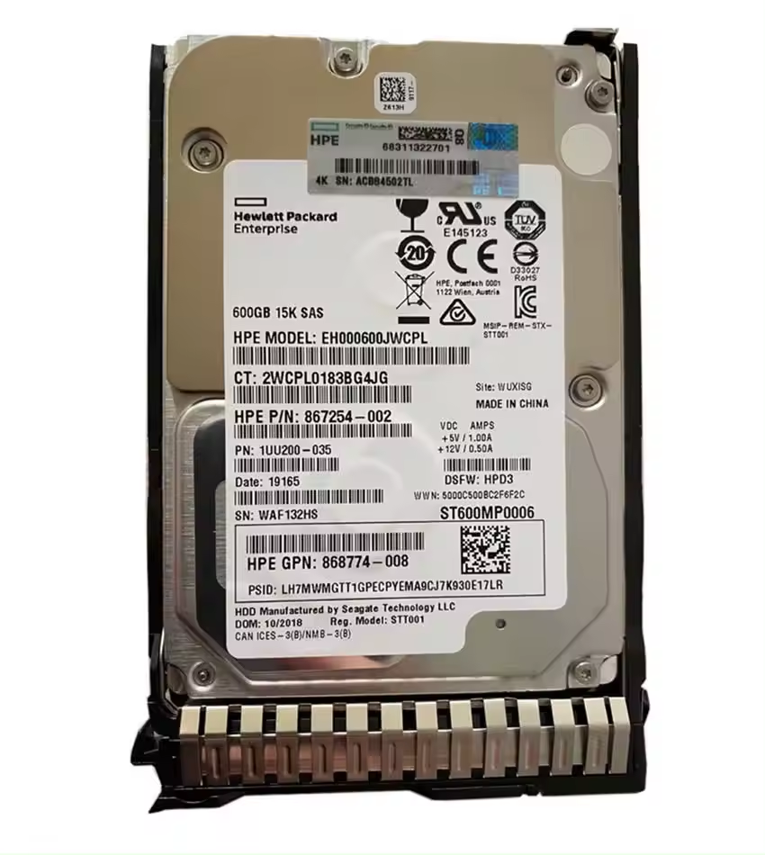 872477-B21 600G SAS 10K 12G 2.5 G8 HDD Rack Type Stock Availability with 12G Memory