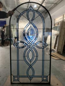 Quality Classic Design Clear Beveled Door Glass Insert For Wood Doors With Grey And Brass Caming wholesale