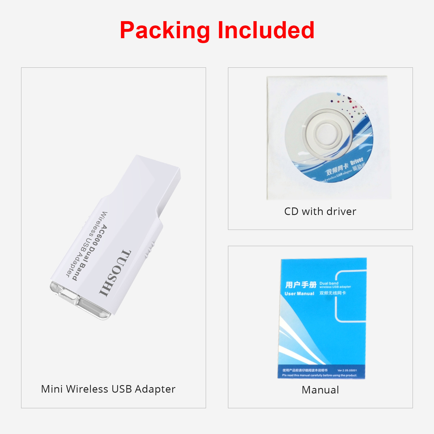 Dual Band USB WiFi Adapter 600Mbps For Mac OS Windows Vista