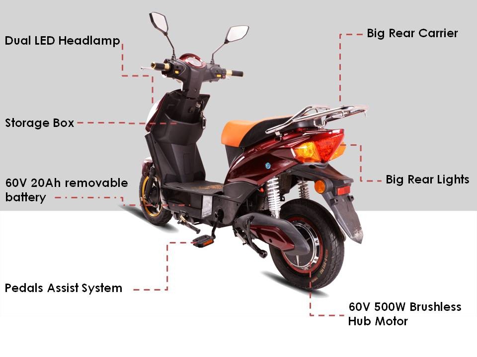 25mph Electric Bike Scooter , 10" X 3.0 Tubeless Power Assist Electric Scooter