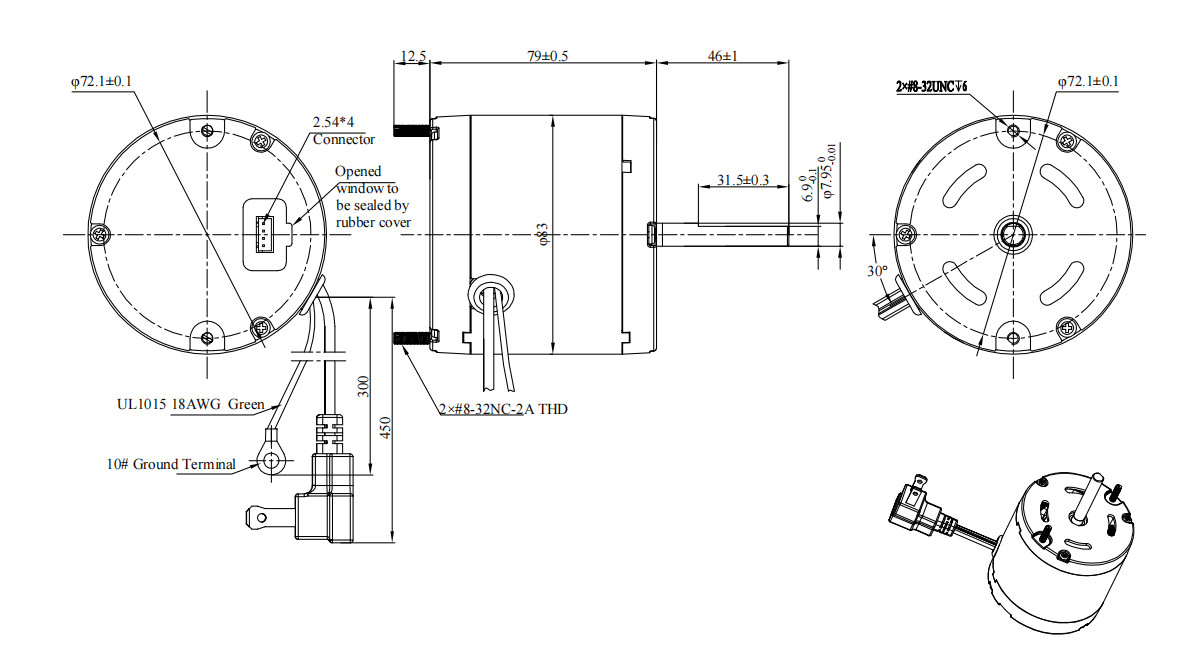 3.3" EC Motor Sensorless Constant Airflow 20VAC 230VAC