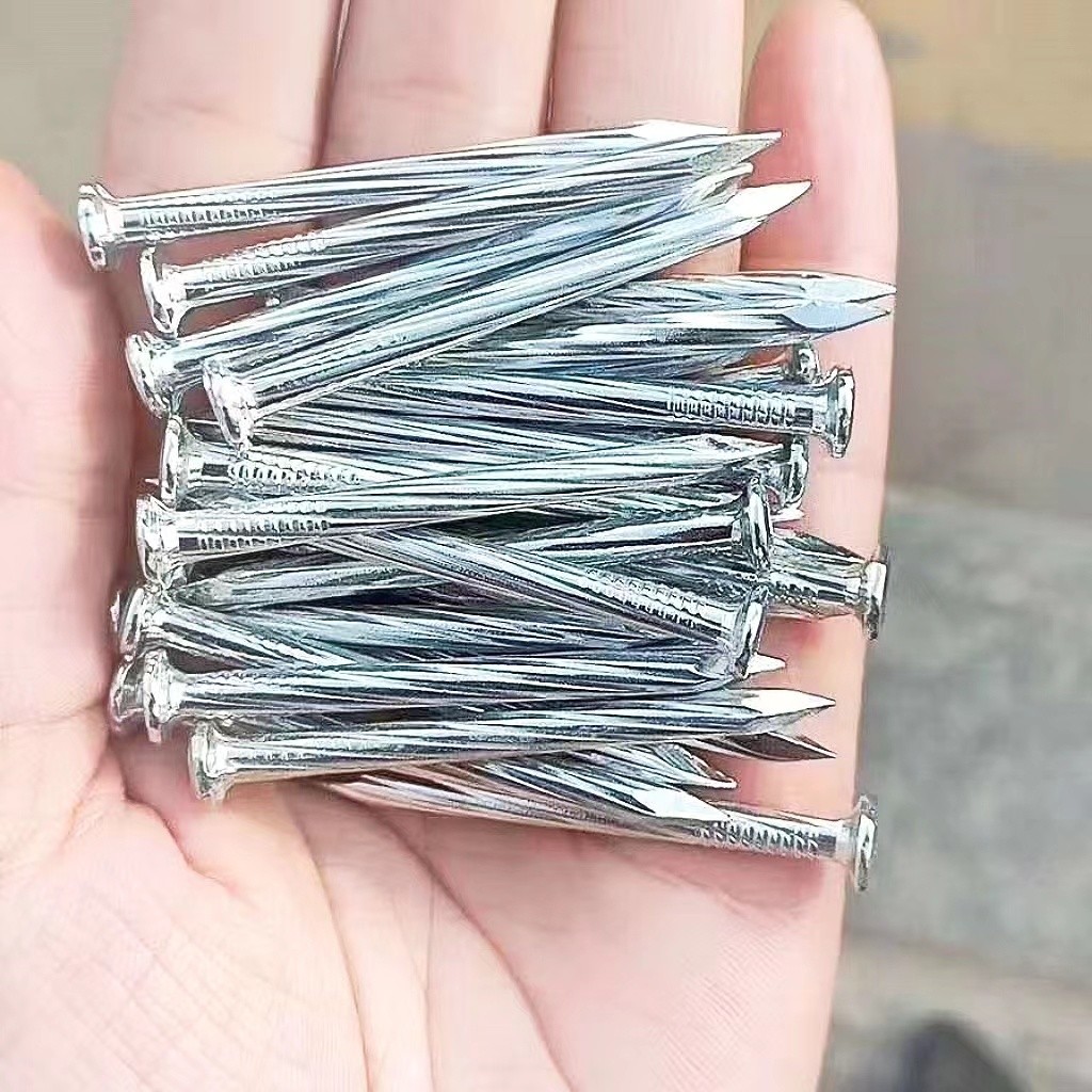 Silver White Twisted Shank Nails High Hardness Carbon 45# 55# Steel