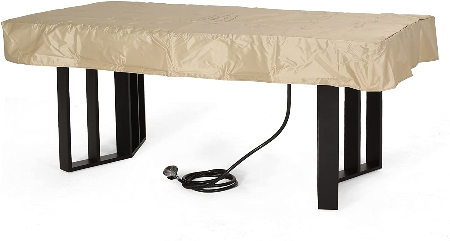Black Or Dark Gray Rectangular Fire Pit Table Liquefied Petroleum Gas