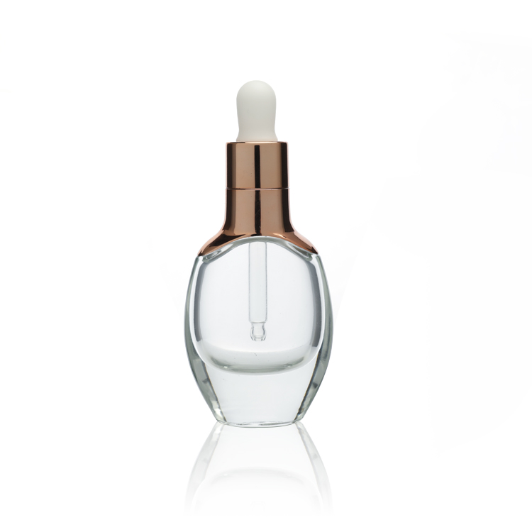 Luxury Empty 30ml Clear Dropper Bottles Logo Print Cosmetic Packaging