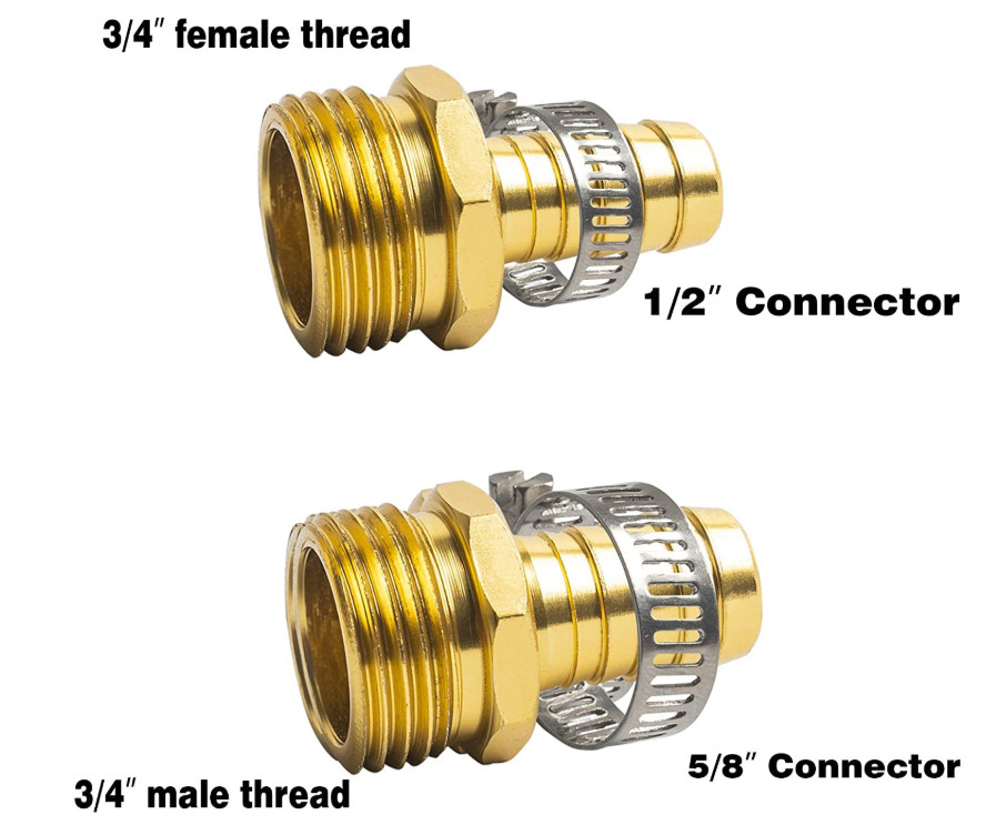 1/2" Brass Garden Hose Repair Connector , Mender Male Female Connector