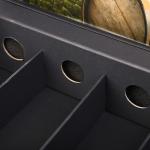 Tailered Rigid Black Paper With Texture 6 Bottle Wine Packaging Box With