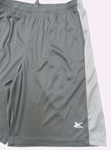 Elastic Drawstring Front Mens Soccer Shorts , Knee Length Sports Shorts Mens Grey Color