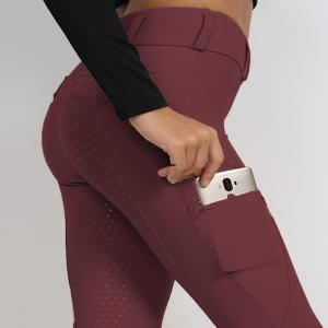 Quality Women Burgundy Riding Breeches Quick Dry Silicone Grip Full Seat Riding Breeches wholesale