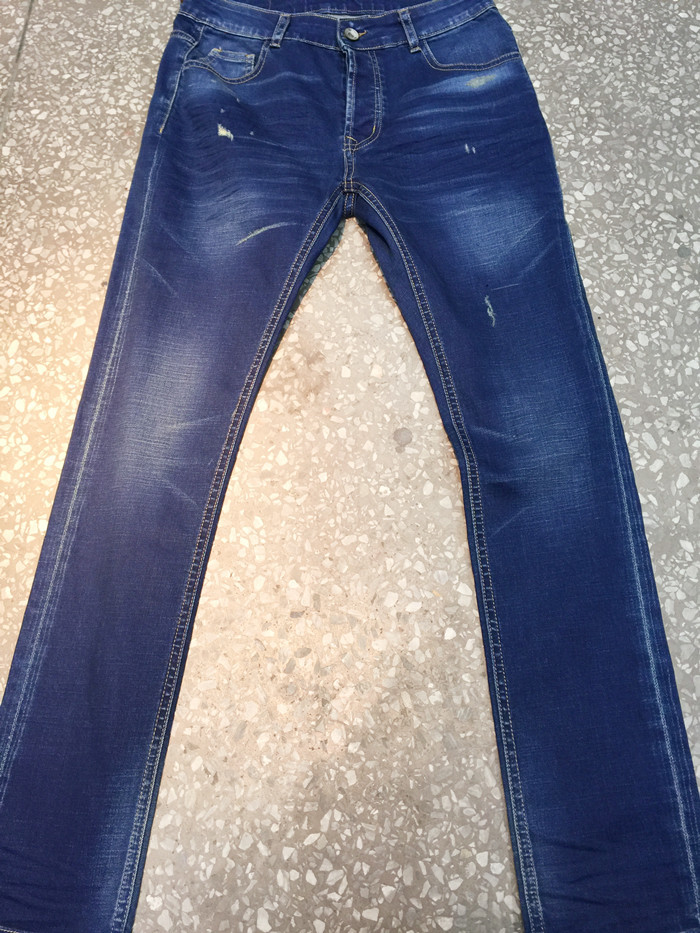 High Elastic Shrink Resistant Dark Indigo Slub Denim Fabric For Jeans 7.3 Oz