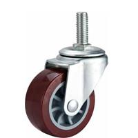 Quality 2&quot; screw PU caster red, threaded stem PU caster, PU castors, light duty caster, swivel casters wholesale