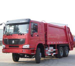 Quality Red Howo Waste Collection Truck , 6 - 19 Cubic Rubbish Compactor Truck wholesale
