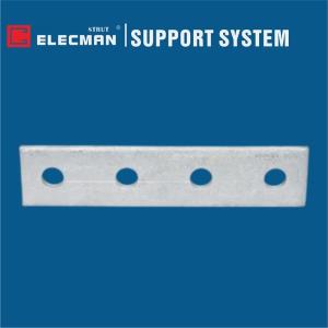 Quality Plain Galvanized Steel Strut Flat Fittings Four Holes Splice Plates wholesale