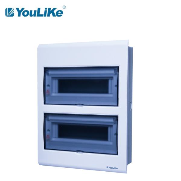 Cheap Flush Mounted Plastic MCB Box 24 Way Protection Level IP40 Distribution Board for sale