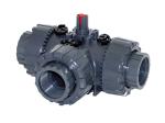 Compact 3 Way Electric Actuated ISO5211 PVC Ball Valve