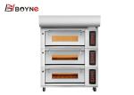 Floor type Commercial 3 Deck 6 Trays Gas Bakery Oven Digital Control Stainless