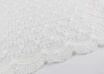 Beautiful Embroidered Lace Fabric Scalloped Edge Lace Fabric For Ivory Wedding