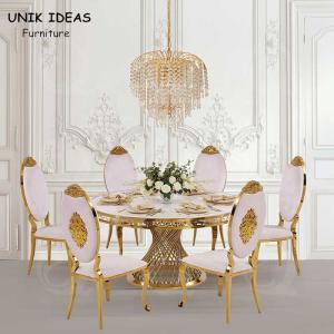 Quality Hotel Glass Round Circle Event Wedding Tables And Chairs Stainless Steel Frame wholesale