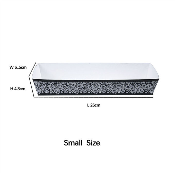 Oven Safe Long Rectangle Paper Cake Baking Pans High Temperature Resistant