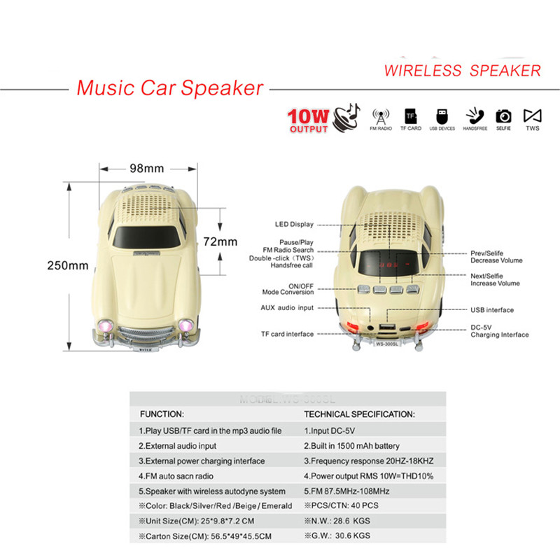 Portable Small Bluetooth Speaker 1500MAh/1800mAh