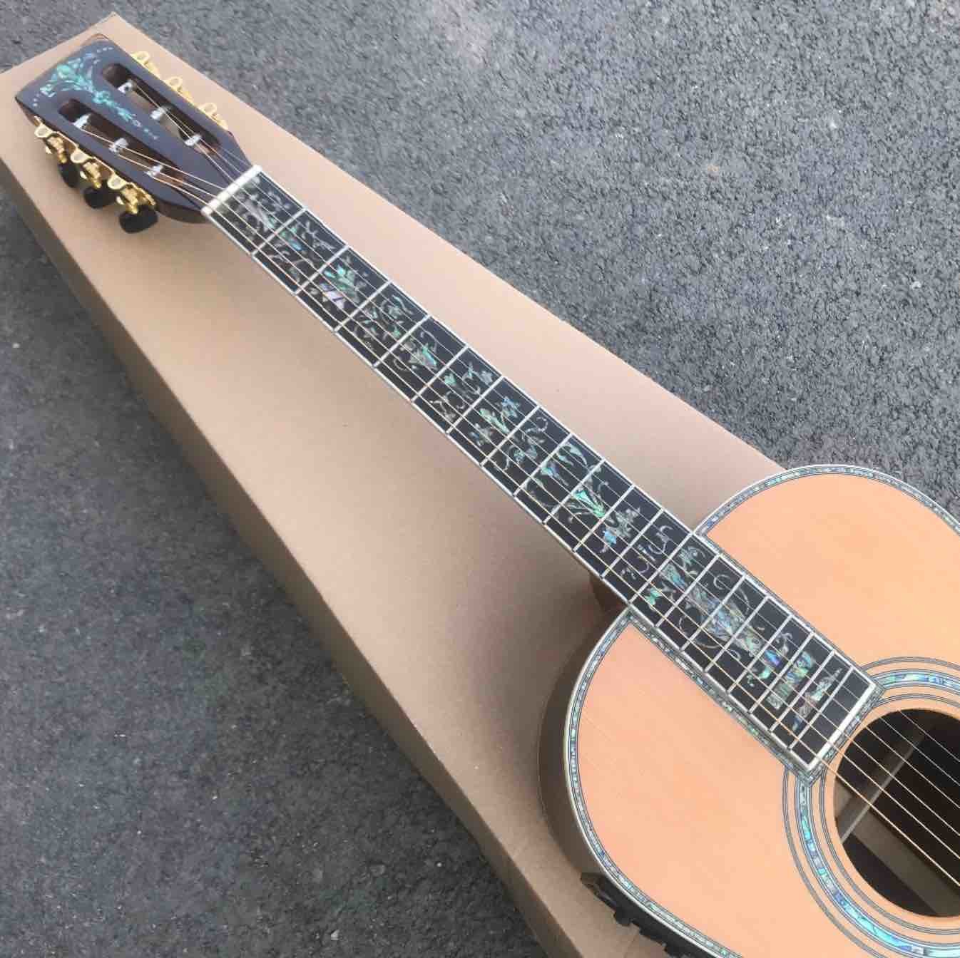 OEM 39 inches custom guitar, OOO size, Acoustic Guitar,Guitarra acustica ,Aablone inalys,solid cedar top