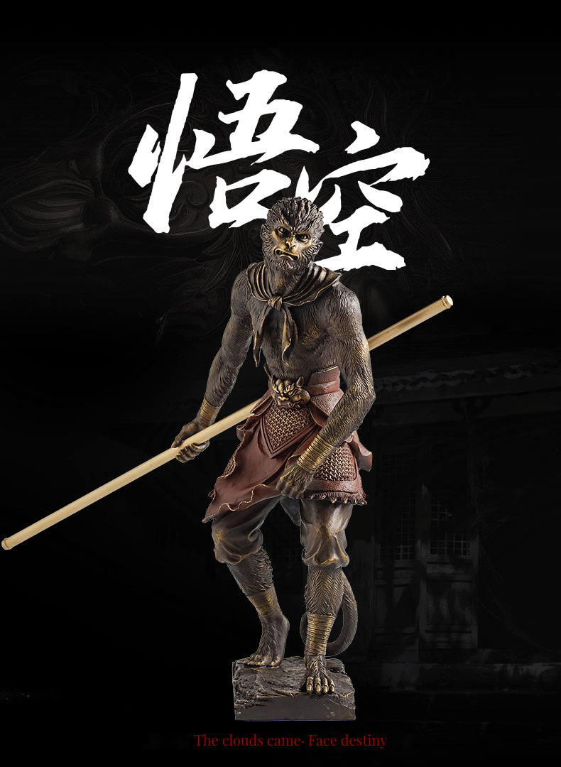 Custom 3D Alloy Copper Casting Monkey King Ornament for Anniversary Celebrations
