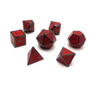 Quality For Sale Metal Game Dice Set Black Nickle Plating with Red Color wholesale