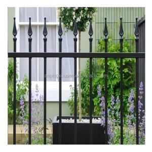 Quality 6ftx8ft Black Metal Garden Fences Powder Coated Galvanized Steel Anti Rust Affordable wholesale