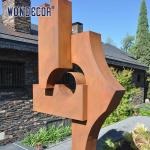 Modern outdoor garden large geometric weather resistant steel sculpture
