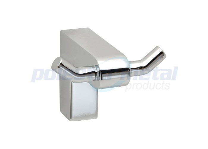 Stainless Steel Double Robe Hook Bright Chrome Zamak 9600 Series 2 - 15/16" Width