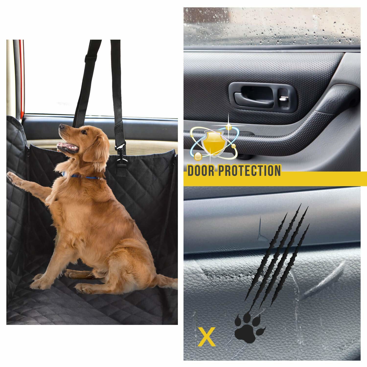 58in 54in SUV Back Seat Protector Waterproof Leather Dog Seat Covers