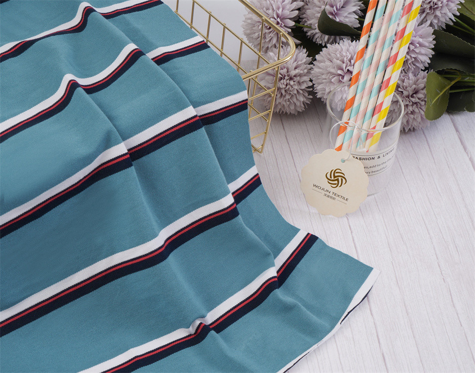 Refreshing, Breathable And Healthy Natural Striped Knit Fabric For Casual Wear