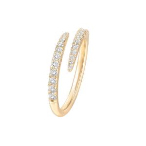 Quality 14K Gold Plated Cubic Zirconia Open Twist Eternity Band Ring ECO Friendly wholesale