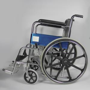 Quality Post Surgical Care Folding Transport Wheelchair With Chromed Steel Frame wholesale