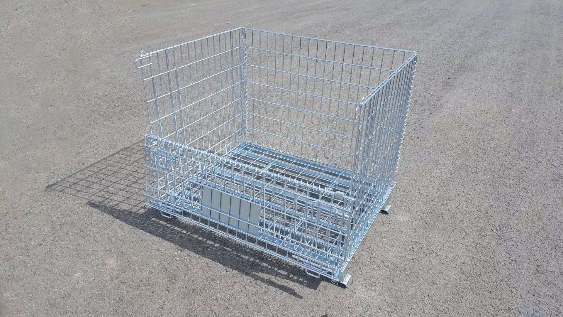 Wire Mesh Container Folding Stackable Wire Mesh Metal Storage Stacking Container