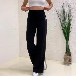 Quality Loose Side Printing Ladies Casual Pants , Mid Waist Ladies Wide Leg Trousers wholesale