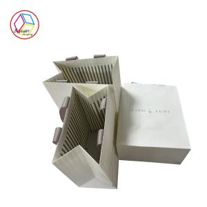 Quality Eco Friendly Silver Foil Logo Handmade Paper Bags With Ribbon wholesale