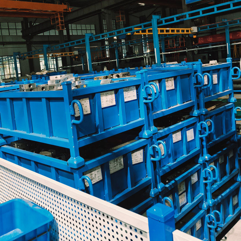 Material Box Warehouse Storage Pallet Box Storage Mesh Bins Customized Powder Coating