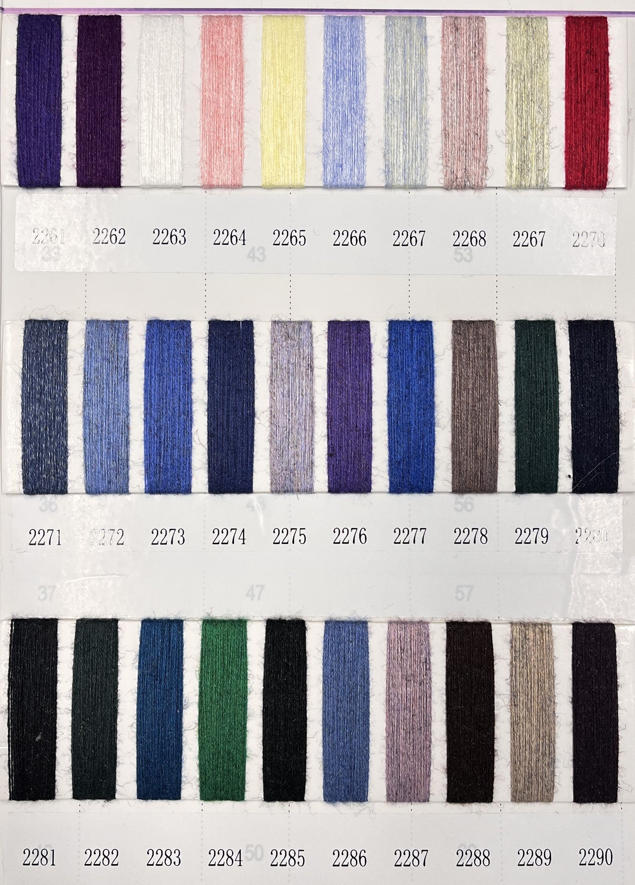 factory directly price 2/48NM 100 colors ready to ship crystal core spun yarn