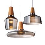 Modern Glass Lampshade Wooden Pendant Light Bar Dining Loft Industrial 15-16P